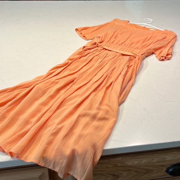 Flowy lined peachy orange dress perfect for summer!! - Picture 1 of 2